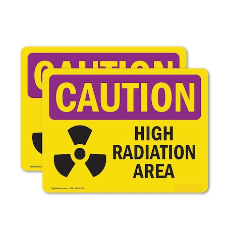 Signmission Radiation & Laser Sign, 12 in H x 18 in W, Vinyl Decal, Rectangle OS-2PACK-CR-D-1218-L-10170
